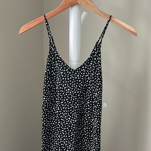 Old Navy black and white print spaghetti strap maxi dress